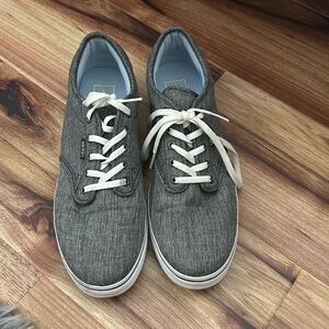 Van’s Atwood low top grey and white sneakers. Barely worn. US Women’s Size 9
